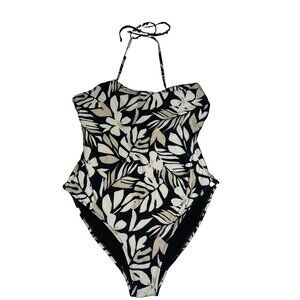 Old Navy swimwear floral print bathing suit size XL Halter tie one piece